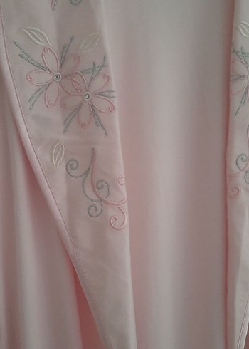 Pembe Uzun Kadın Sabahlık - Görsel 6