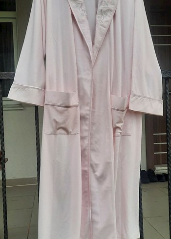 Pembe Uzun Kadın Sabahlık - Görsel 4