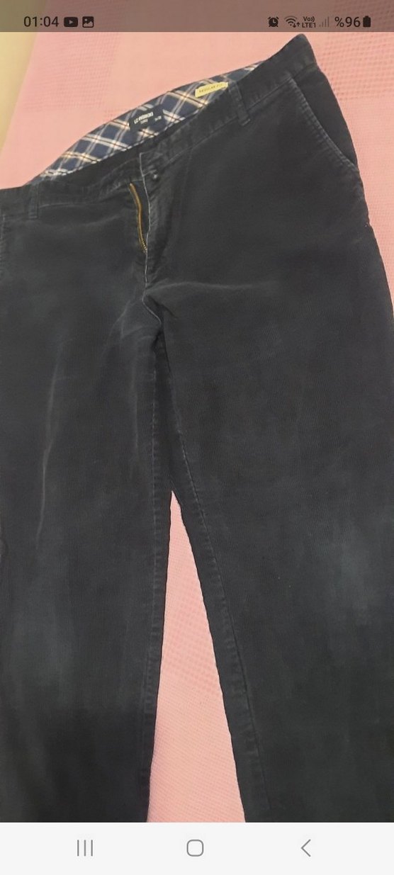 lacivert kadife pantolon. bel 47 cm. boy 96 cm - Görsel 5