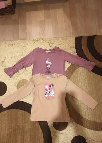 Kız Çocuk Uzun Kollu Baskılı Triko Tişört