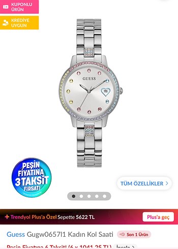 Pembe Taşlı Guess Kadın Saat