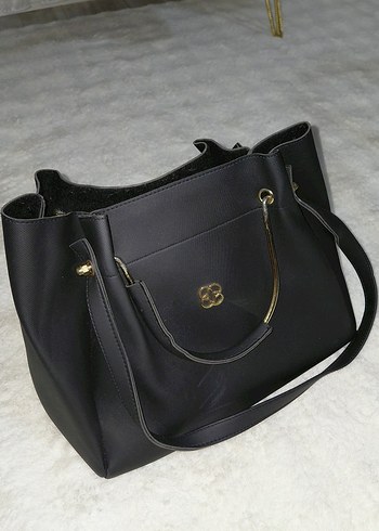 Siyah Deri Modern Klasik Kadın Çanta - Görsel 2