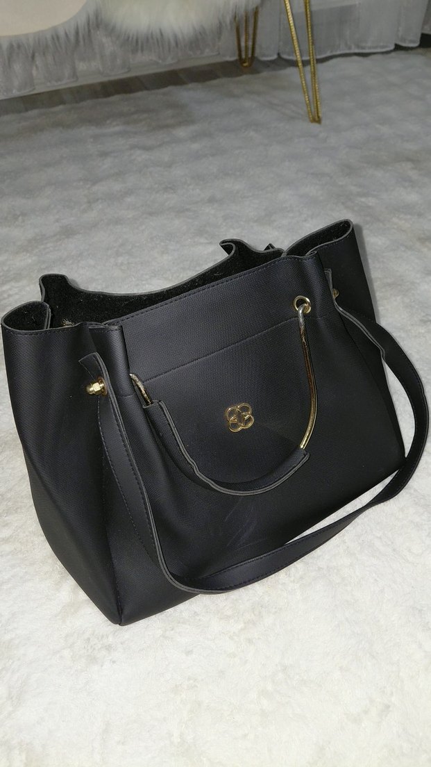 Siyah Deri Modern Klasik Kadın Çanta - Görsel 2