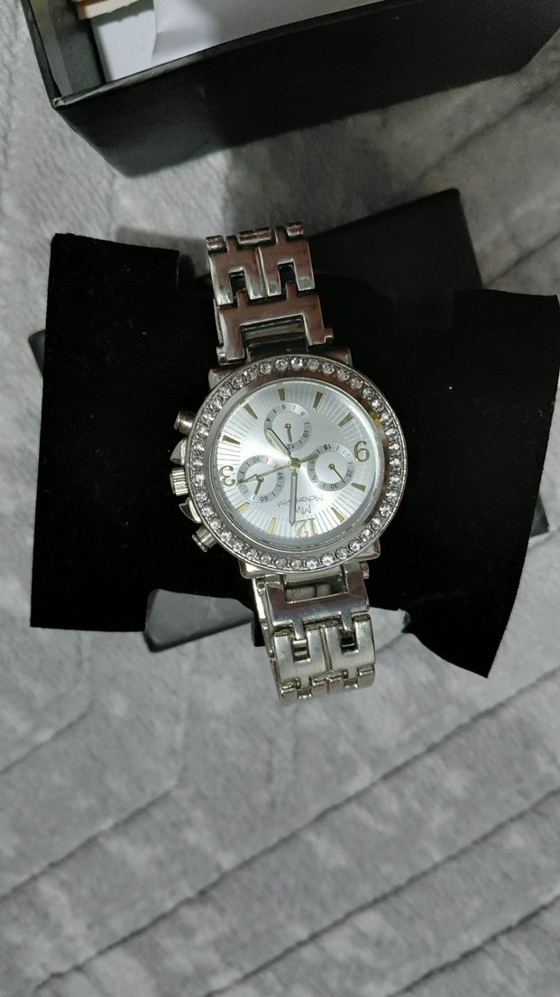 Taşlı Gri Kadın Kol Saati - Görsel 2