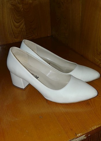 Beyaz Kadın Blok Topuklu Stiletto - Görsel 2