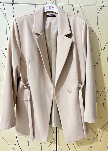 Trendyol & Milla Bej Düğmeli Uzun Kollu Kadın Blazer
