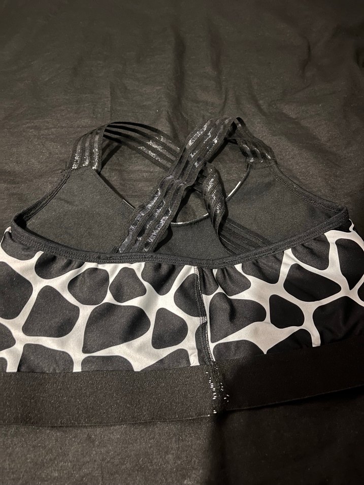 Zebra Desenli Siyah Mini Spor Sütyeni - Görsel 2