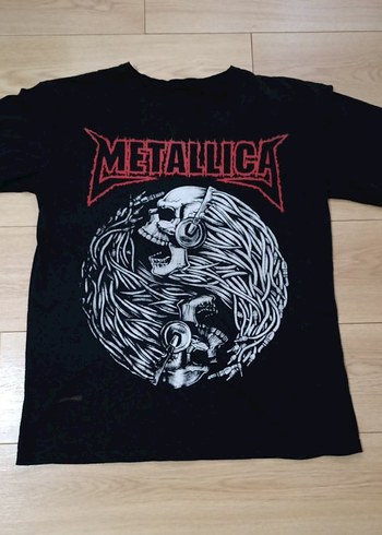 Metallica Baskılı Siyah Rock Punk Oversize Tişört.