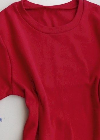 Kırmızı Kısa Kollu Basic crop