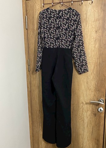 Uzun Kollu Siyah Kadın Tulum - Görsel 2