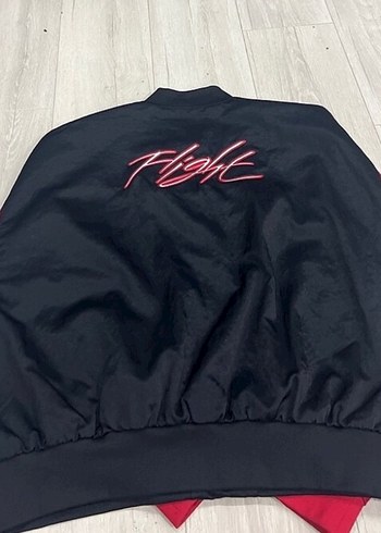 Unisex Siyah-Kırmızı Bomber Ceket - Görsel 2