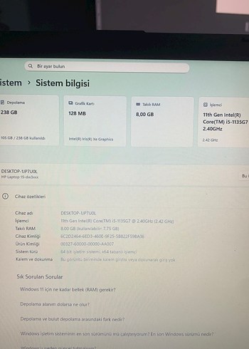 Gri Renkli HP Laptop - Görsel 6