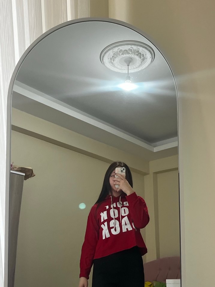 Kadın Kırmızı Uzun Kollu Sweatshirt - Görsel 2