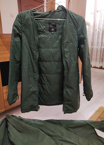 Kemerli Haki Midi Kadın Mont - Görsel 2