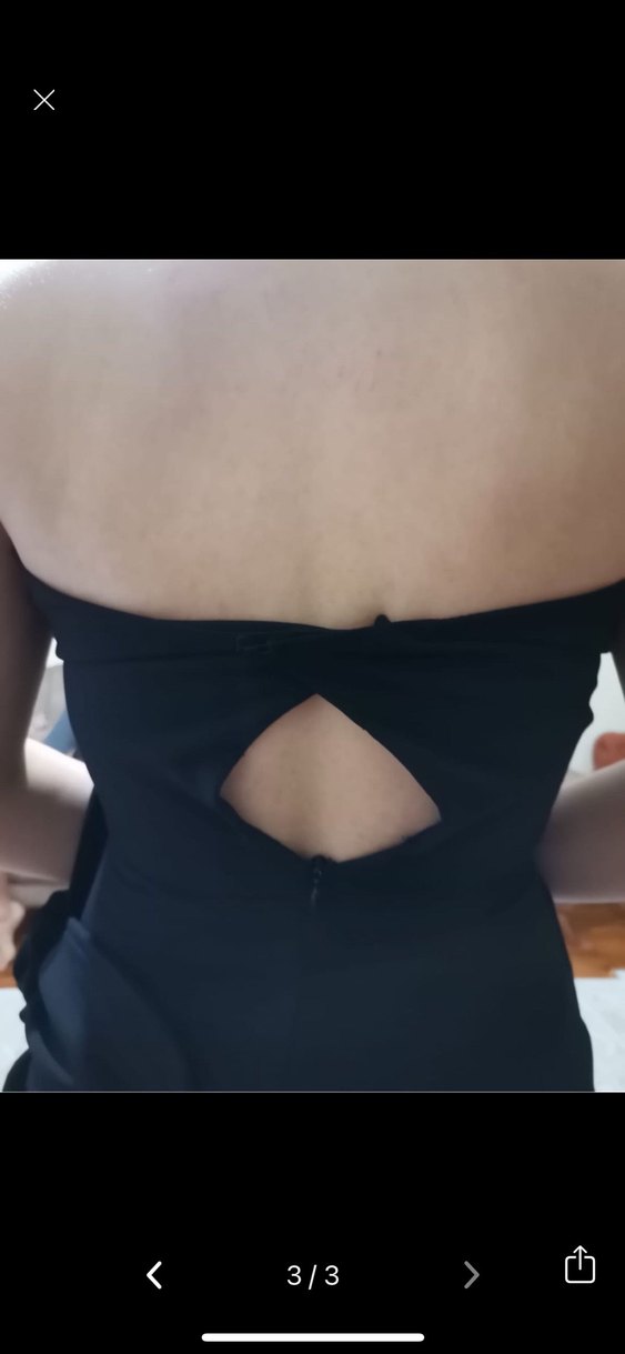 Siyah Straplez Uzun Elbise Yırtmaçlı - Görsel 3