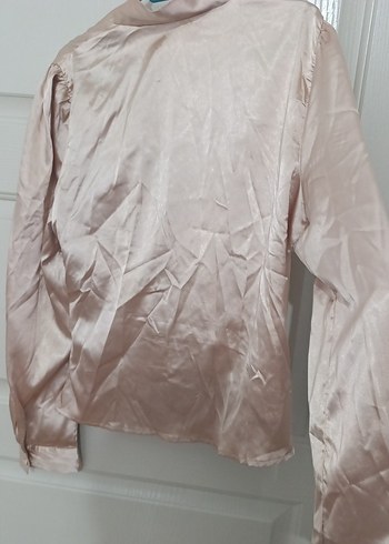 Bej Drapeli V Yaka Kadın Bluz - Görsel 4