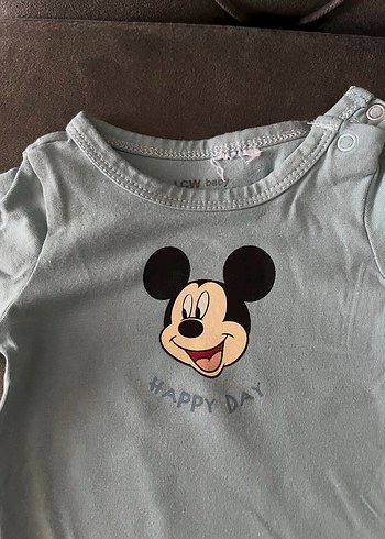 Gri Mickey Mouse Baskılı Bebek Takımı - Görsel 2