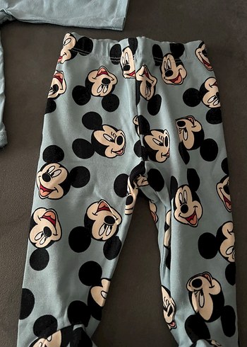 Gri Mickey Mouse Baskılı Bebek Takımı - Görsel 3