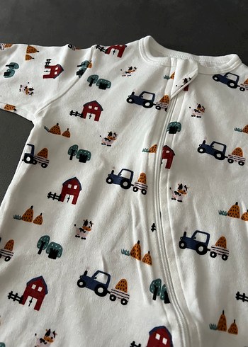 Renkli Baskılı Fermuarlı Bebek Tulum - Görsel 2