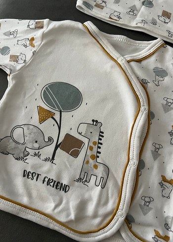 Bebek Hastane Kıyafeti, Uzun Kollu, Örgülü - Görsel 2