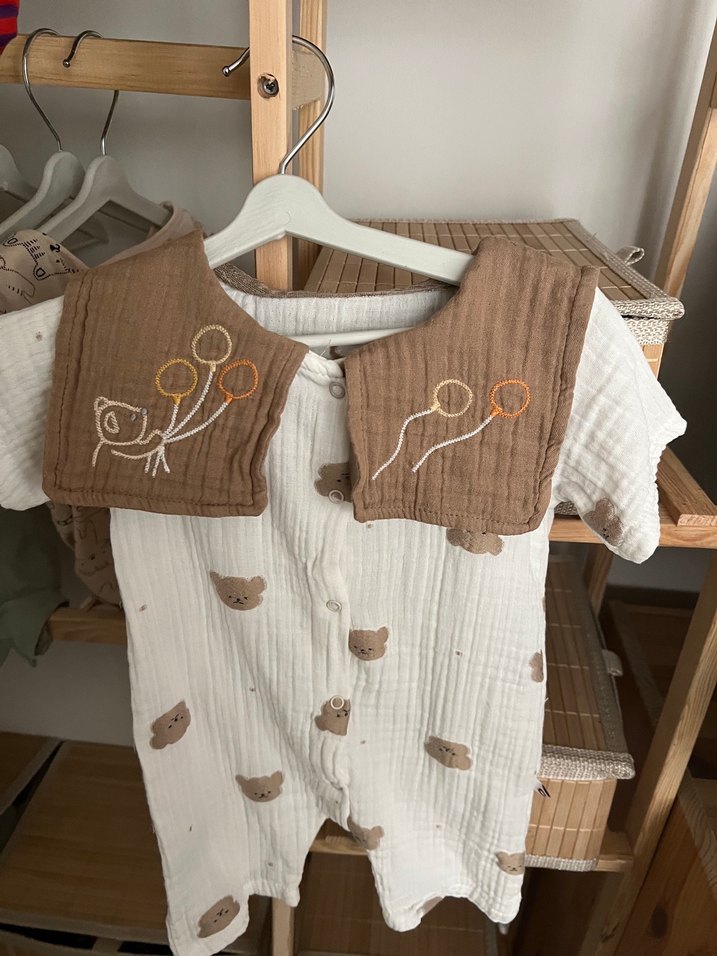 Kahverengi Nakışlı Erkek Bebek Tulum - Görsel 2