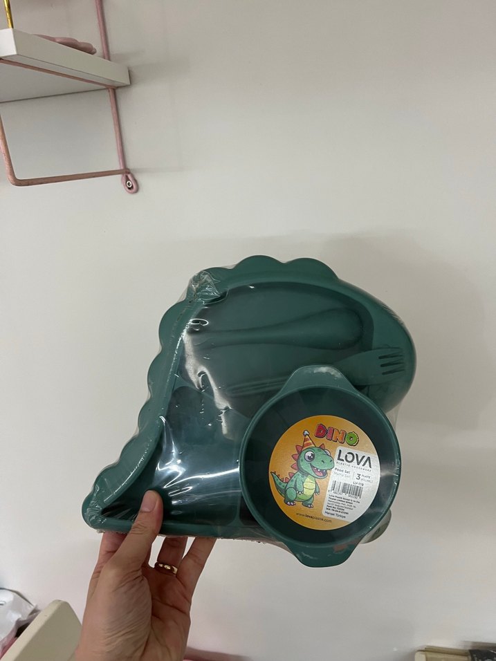 LOVA Dino Temalı Yeşil Çocuk Yemek Seti - Görsel 2