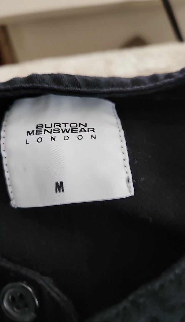 Düğmeli Siyah Erkek Keten Gömlek - Görsel 2