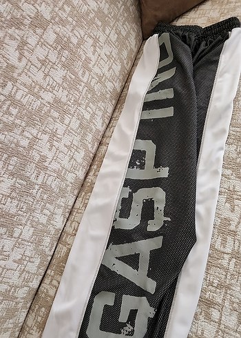 Gri Baskılı Yan Şeritli Erkek Eşofman Altı - Görsel 4