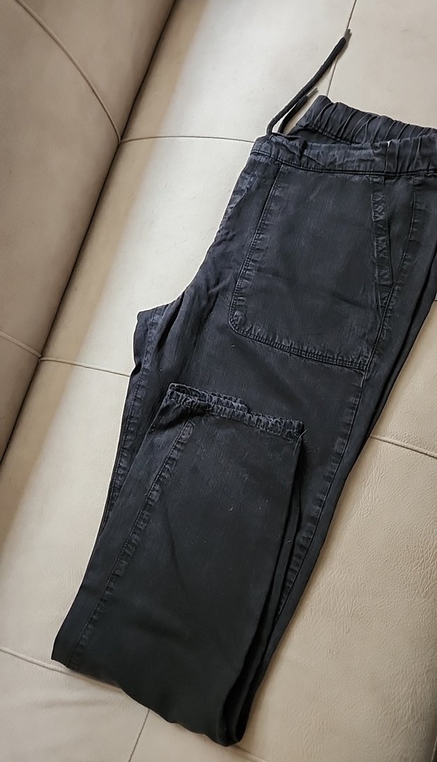 siyah bagcikli  Kadın Denim Pantolon - Görsel 2