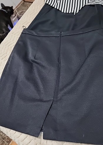 m Beden Siyah Drapeli kisa Etek
