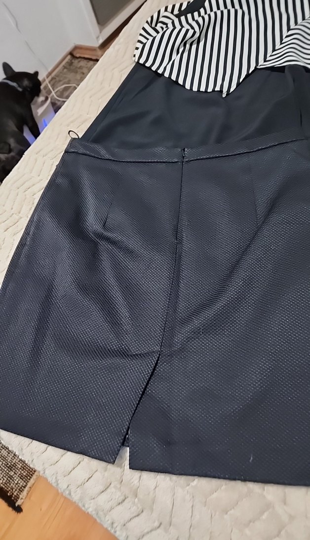 Siyah Drapeli kisa Etek - Görsel 3