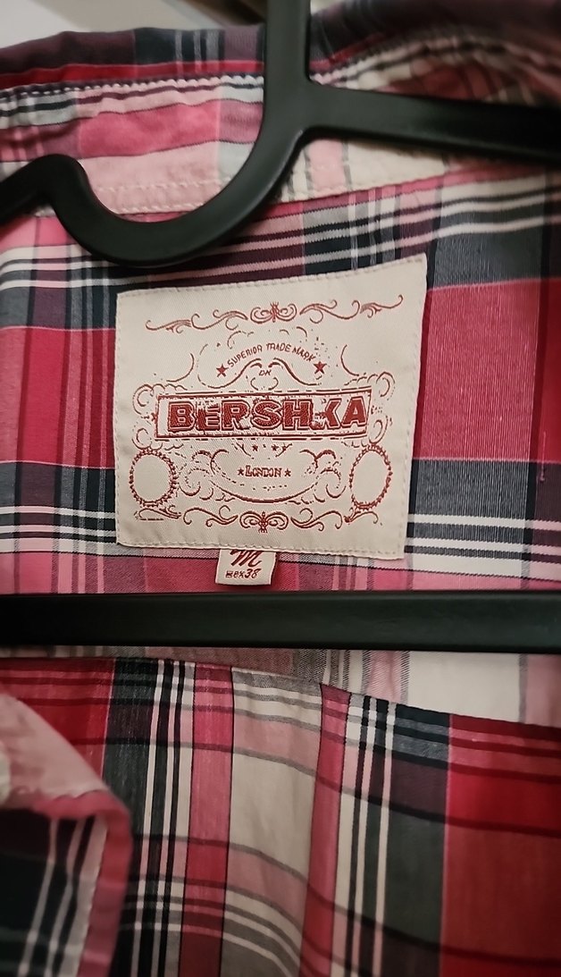 Kırmızı Ekose Uzun Kollu Düğmeli erkek Gömlek - Görsel 3