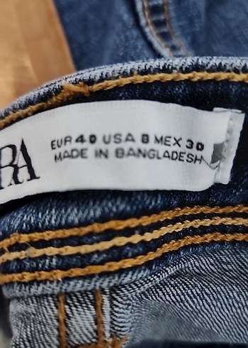 Yırtmaç Detaylı Kadın Mavi Denim Pantolon - Görsel 6