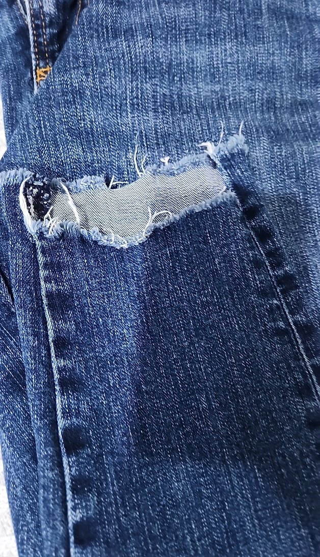 Yırtmaç Detaylı Kadın Mavi Denim Pantolon - Görsel 5