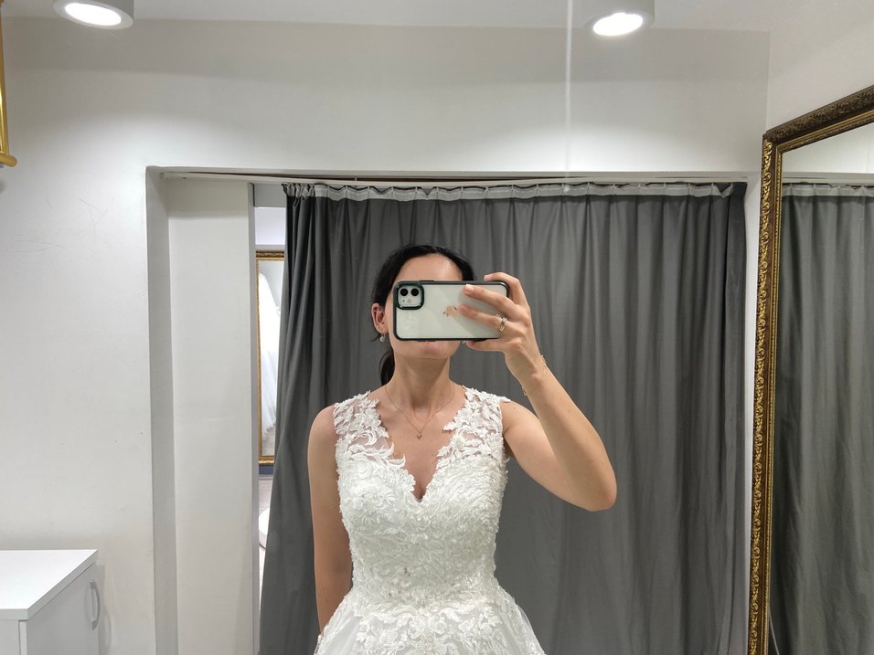 Beyaz Straplez A Kesim Gelinlik - Görsel 4