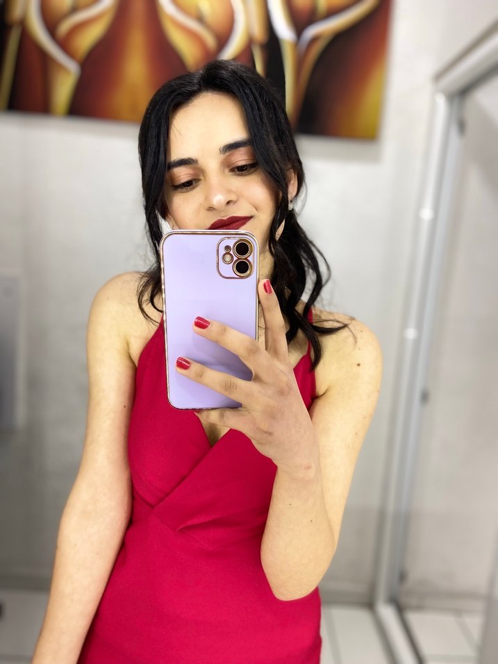 Baskılı Kırmızı Straplez Midi Elbise - Görsel 2