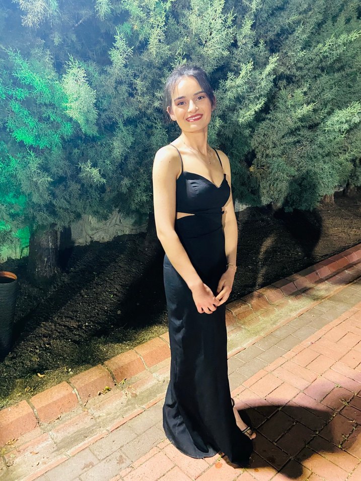 Siyah Straplez Uzun Gotik Mezuniyet Elbisesi - Görsel 3