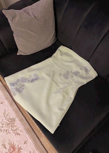 Mint yeşil Straplez Mini elbise
