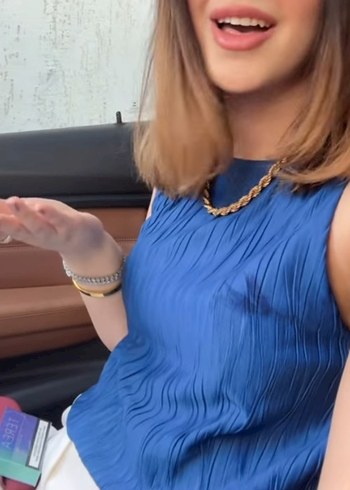 Kadın Pilili Kısa Lacivert Bluz