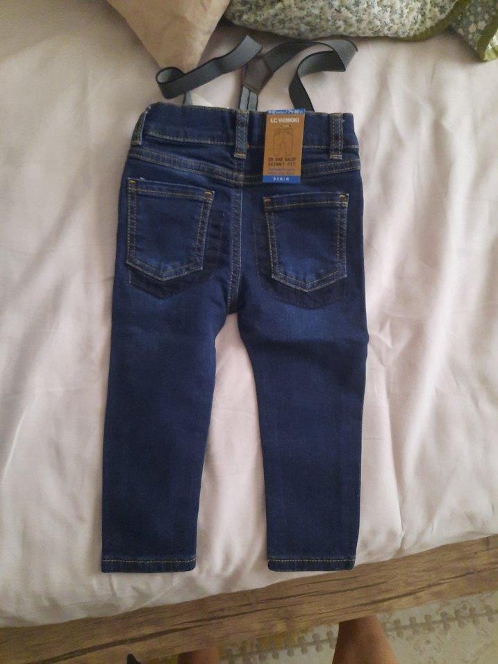 Erkek Çocuk Kot Pantolon Askılı - Görsel 3