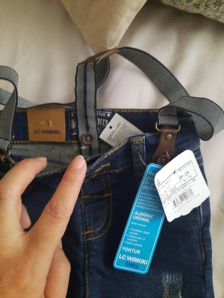 Erkek Çocuk Kot Pantolon Askılı - Görsel 2