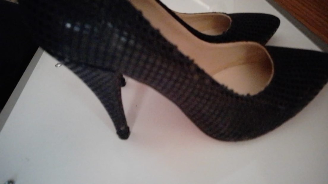 lacivert Deri Yılan Desenli Stiletto - Görsel 2