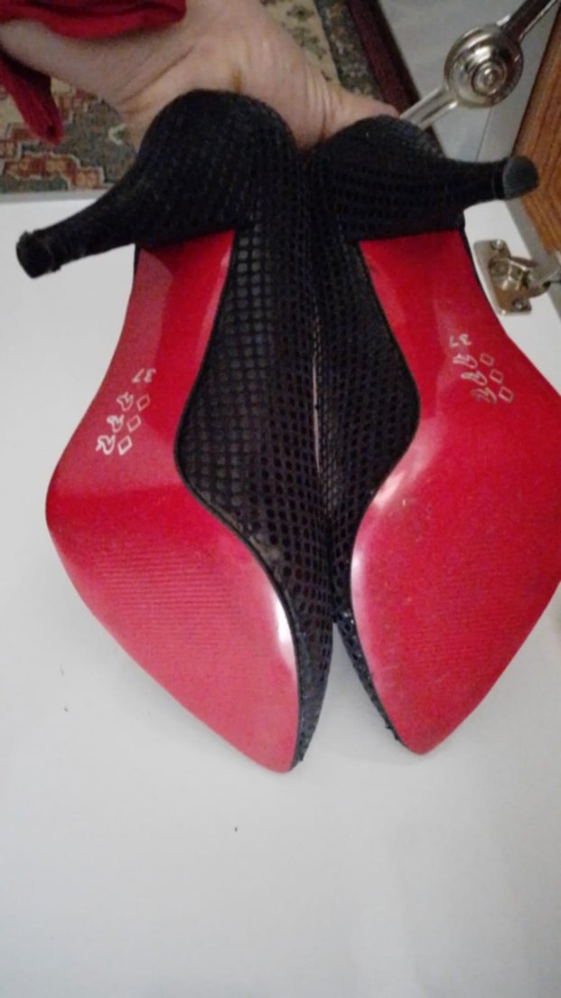 lacivert Deri Yılan Desenli Stiletto - Görsel 3