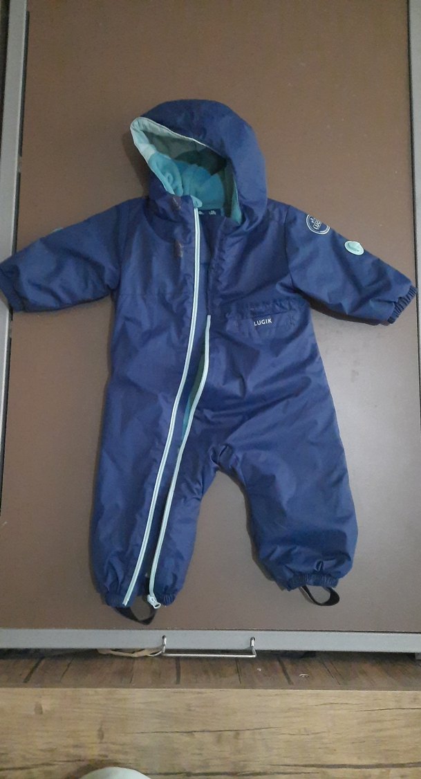 Decathlon Fermuarlı Mavi Gri Bebek Kayak Tulumu - Görsel 4