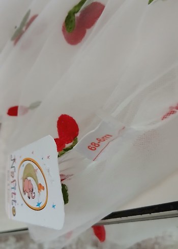Diğer Nakışlı Kiraz Desenli Kız Çocuk Elbise