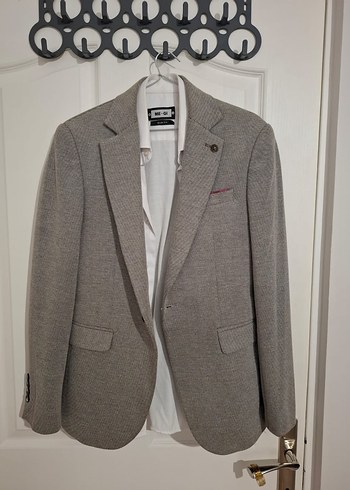 Gri Erkek Düğmeli Ceket, Normal Boy, Regular Fit
