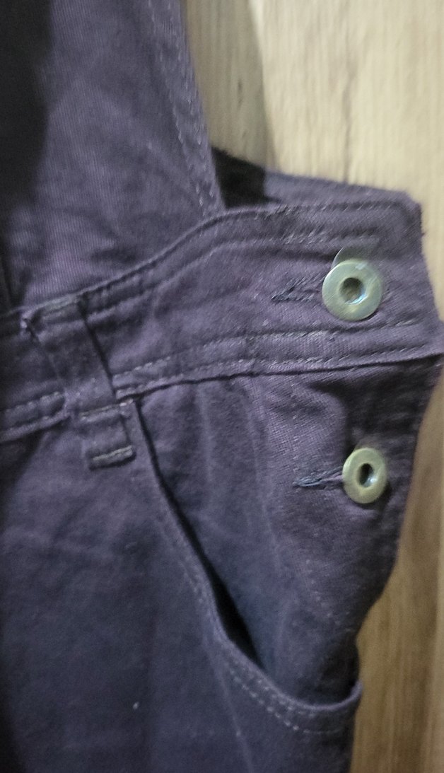 Düğmeli Mor Denim Kadın Şort Tulum - Görsel 3