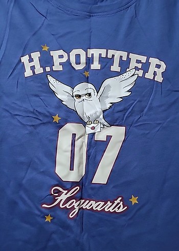 Walt Disney World Kadın Mavi Harry Potter Baskılı Tişört