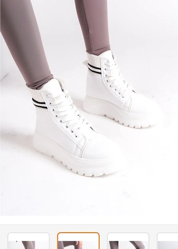Lacoste Beyaz Platform Topuklu Spor Bot