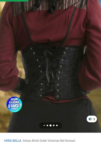 s Beden Gotik Victorian Siyah Korse Kemerli